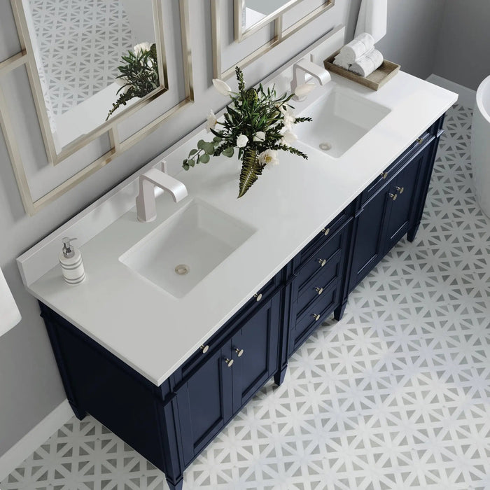 James Martin Brittany 72" Double Bathroom Vanity, Victory Blue