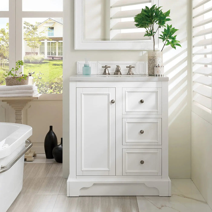 James Martin De Soto 30" Single Bathroom Vanity, Bright White