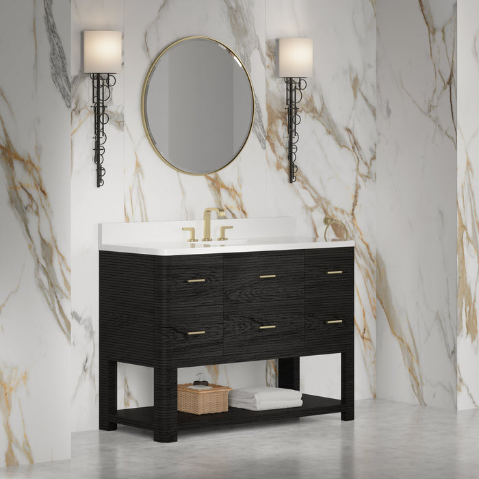 James Martin Lucian 48" Single Bathroom Vanity, Carbon Oak