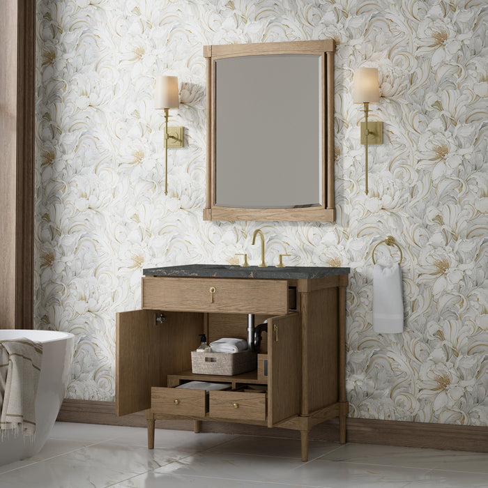 James Martin Kinnsden 36" Single Bathroom Vanity, Weathered Oak