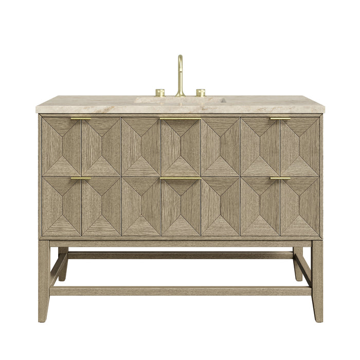 James Martin Emmeline 48" Single Bathroom Vanity, Pebble Oak