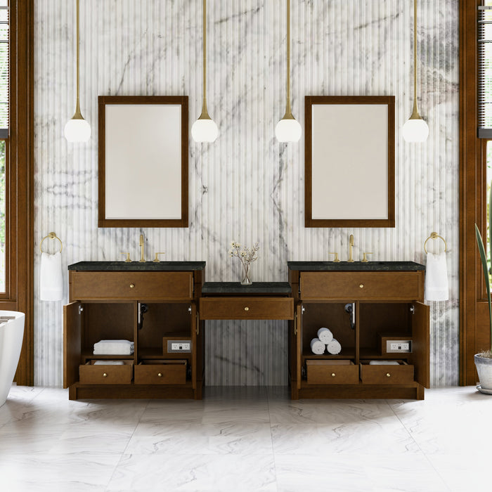 James Martin Bellshire 96" Double Bathroom Vanity, Honey Oak