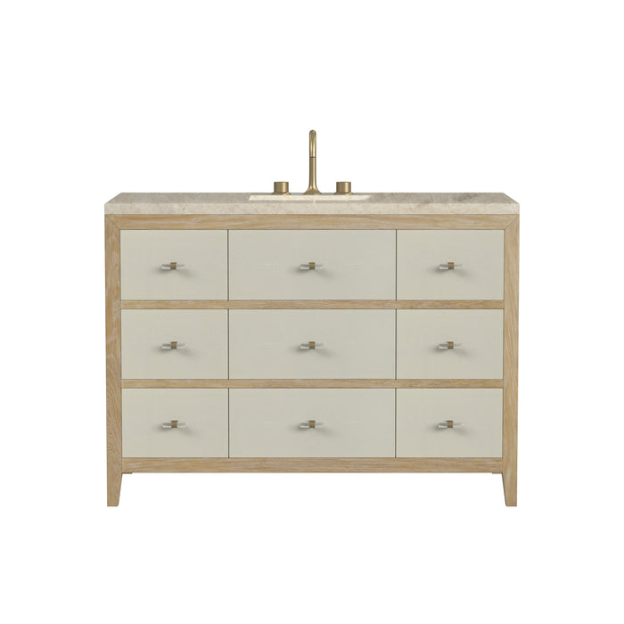 James Martin Celeste 48" Single Bathroom Vanity, Sunwashed Oak with Embossed Shagreen Drawer Fronts