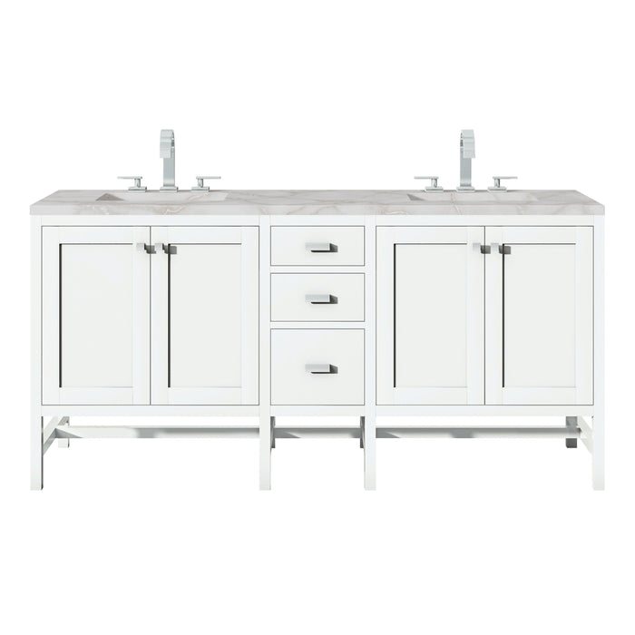 James Martin Addison 72" Double Bathroom Vanity, Glossy White