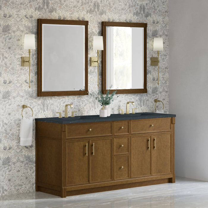James Martin Bellshire 72" Double Bathroom Vanity, Honey Oak