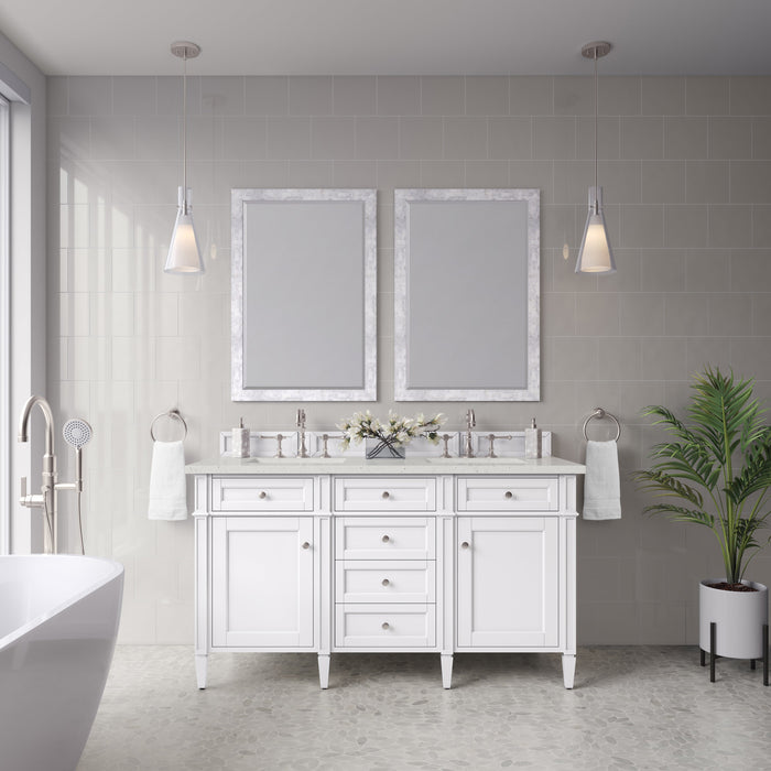 James Martin Brittany 60" Double Bathroom Vanity, Bright White