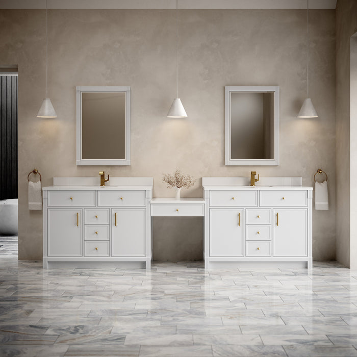 James Martin Bellshire 120" Single Bathroom Vanity, Bright White