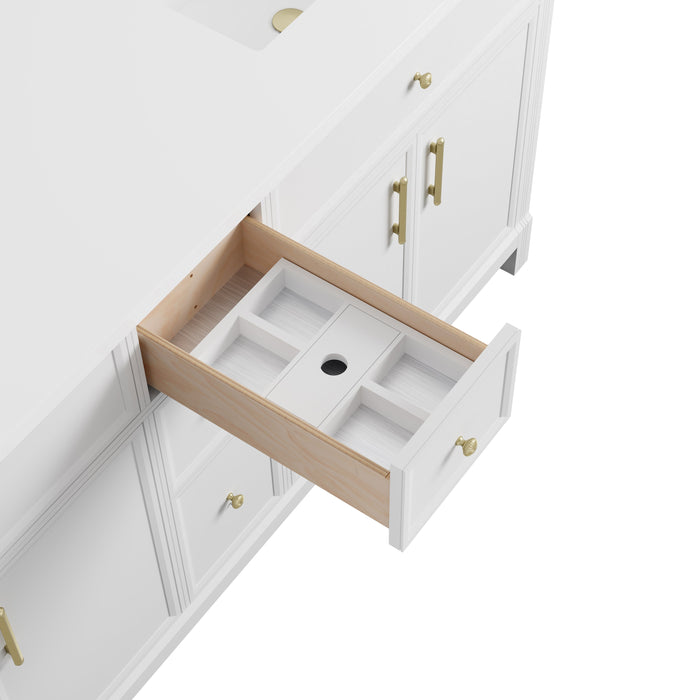 James Martin Bellshire 72" Double Bathroom Vanity, Bright White