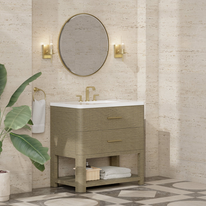 James Martin Lucian 36" Single Bathroom Vanity, Pebble Oak