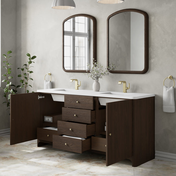 James Martin Gracyn 72" Double Bathroom Vanity, Sable