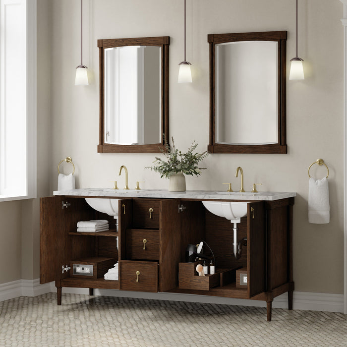 James Martin Kinnsden 72" Double Bathroom Vanity, Sable Oak