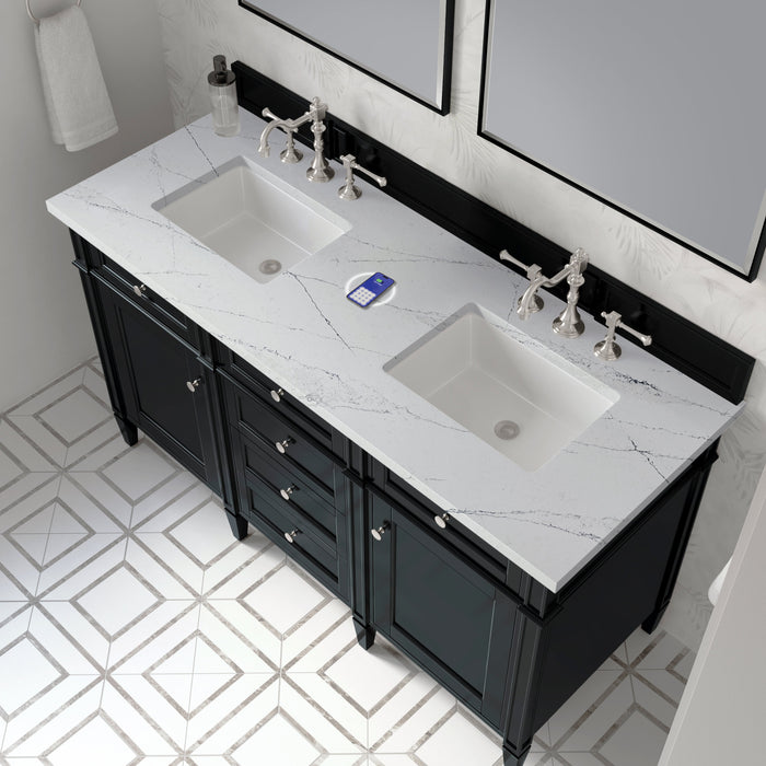 James Martin Brittany 60" Double Bathroom Vanity, Black Onyx