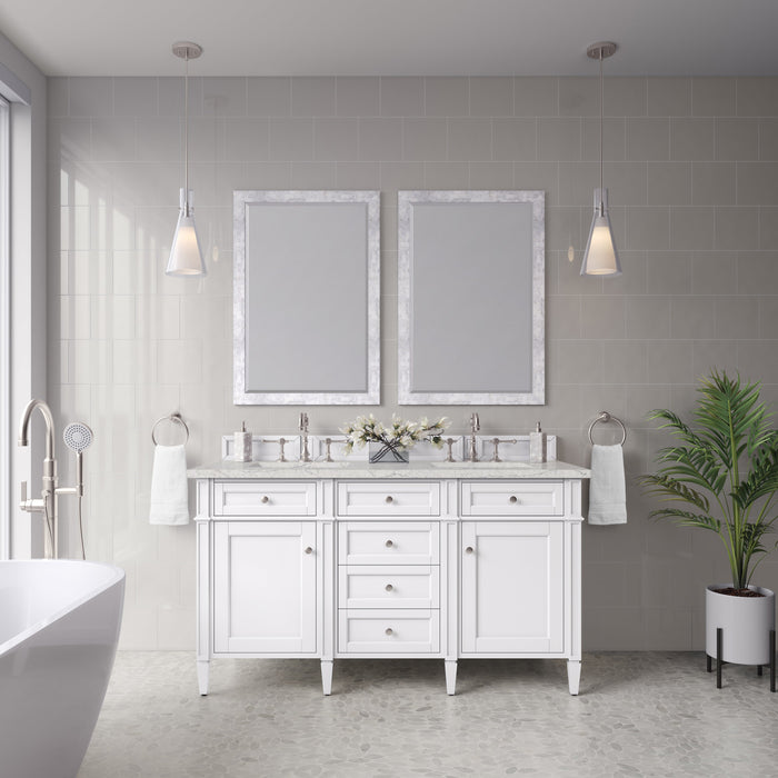 James Martin Brittany 60" Double Bathroom Vanity, Bright White