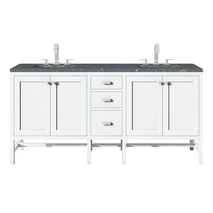 James Martin Addison 72" Double Bathroom Vanity, Glossy White