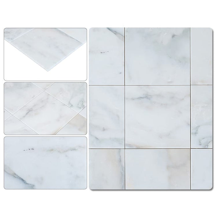 Giallo Calacatta White Marble Tile - Livfloors Collection