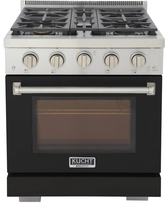 Kucht 30" Freestanding Professional Gas Range KFX3000X-BK