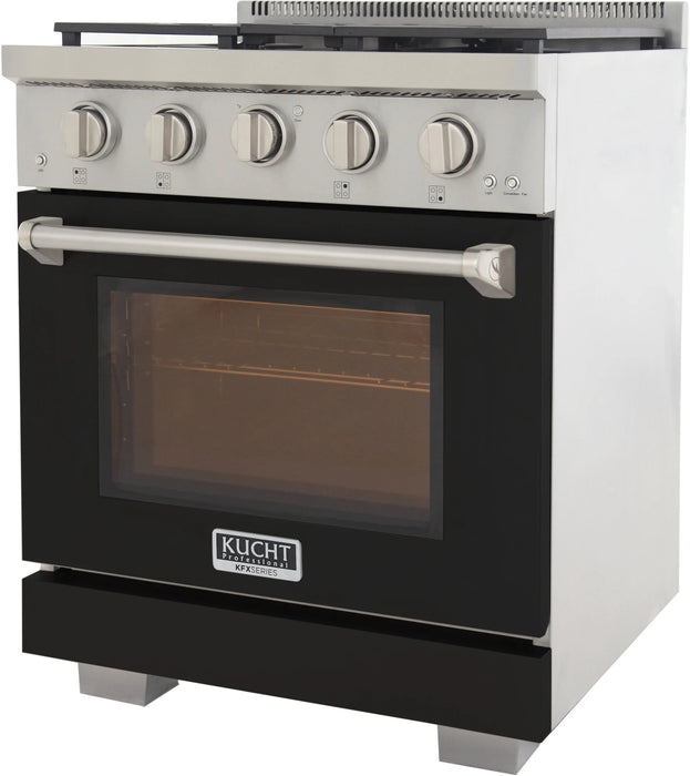 Kucht 30" Freestanding Professional Gas Range Liquid Propane KFX3000X/LP-BK