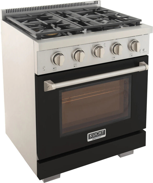 Kucht 30" Freestanding Professional Gas Range Liquid Propane KFX3000X/LP-BK