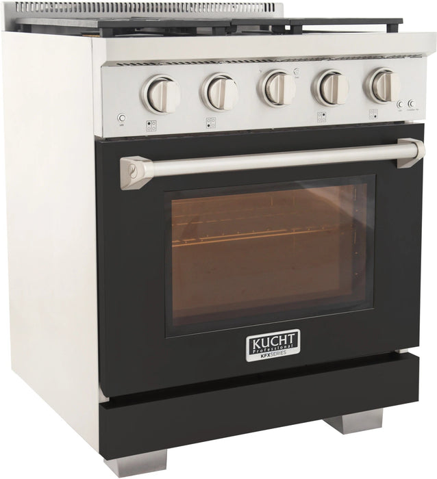 Kucht 30" Freestanding Professional Gas Range Liquid Propane KFX3000X/LP-BK