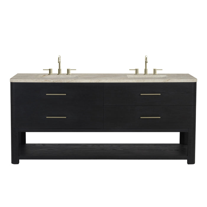 James Martin Lucian 72" Double Bathroom Vanity, Carbon Oak