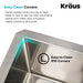KRAUS Standart PRO 17" Undermount Stainless Steel Single Bowl Kitchen Bar Sink, KHU101-17 - Farmhouse Kitchen and Bath
