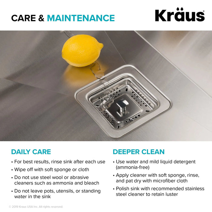 KRAUS Pax 24" Undermount, Stainless Steel Single Bowl Laundry/Utility Sink, KHU24L