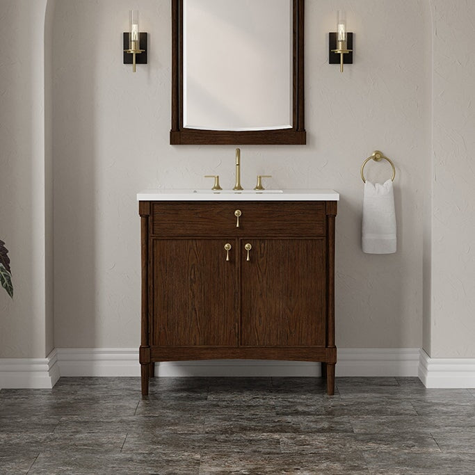 James Martin Kinnsden 36" Single Bathroom Vanity, Sable Oak