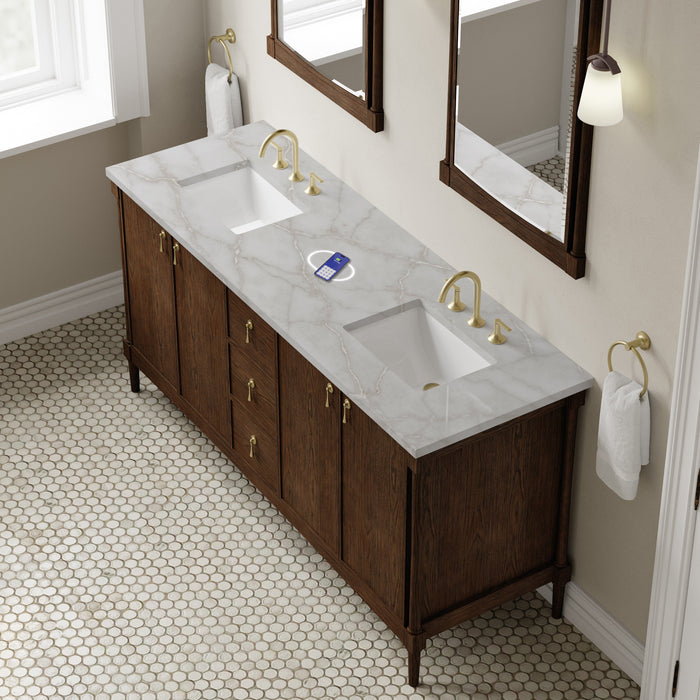 James Martin Kinnsden 72" Double Bathroom Vanity, Sable Oak