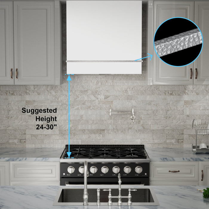 Akicon 30" Stainless Steel Wall Mount Range Hood with 600 CFM Vent Hood — AK-HS30HA-SWN-48