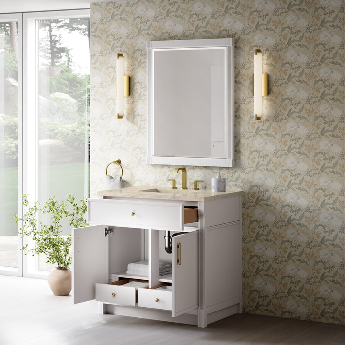 James Martin Bellshire 36" Single Bathroom Vanity, Bright White