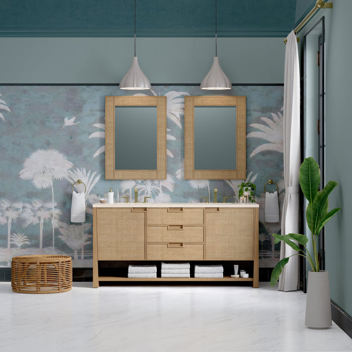 James Martin Solene 72" Double Bathroom Vanity, Seaside Oak