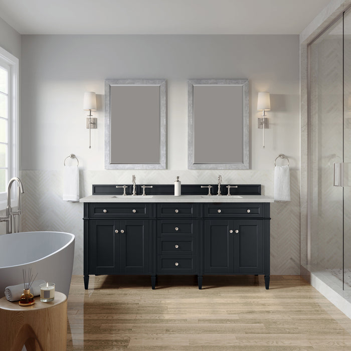 James Martin Brittany 72" Double Bathroom Vanity, Black Onyx