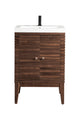 James Martin Linden 24" Dual Mount Single Bathroom Vanity, Mid-Century Walnut