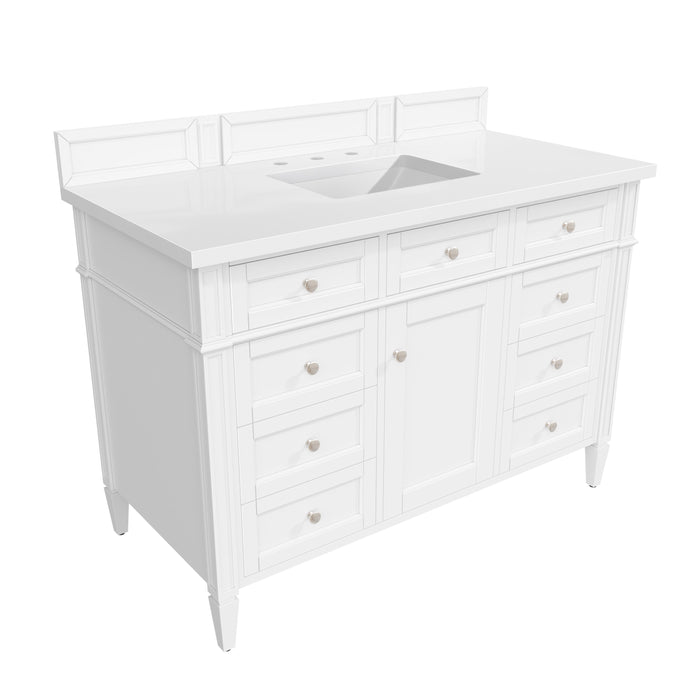 James Martin Brittany 48" Single Bathroom Vanity, Bright White