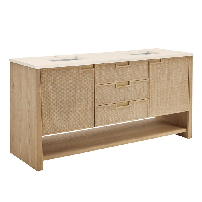 James Martin Solene 72" Double Bathroom Vanity, Seaside Oak