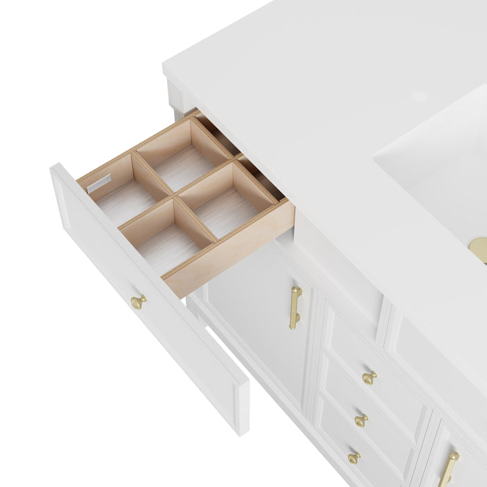 James Martin Bellshire 120" Single Bathroom Vanity, Bright White