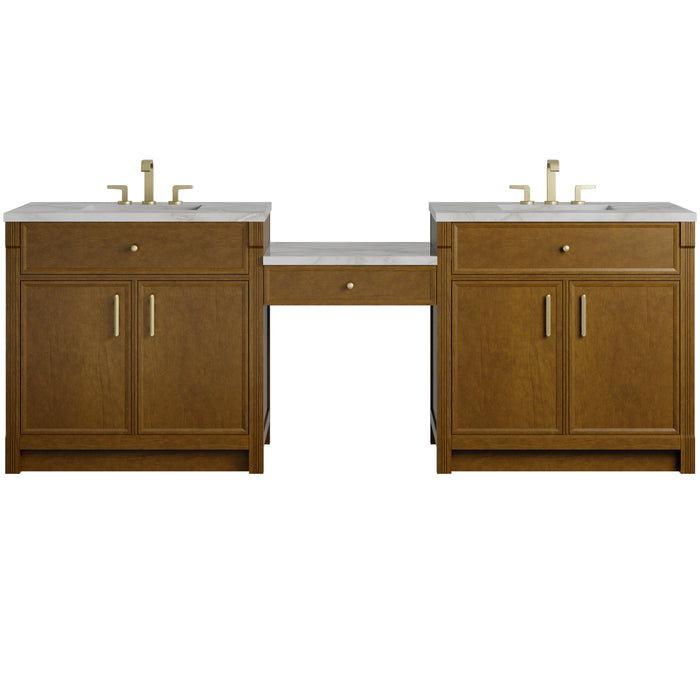 James Martin Bellshire 96" Double Bathroom Vanity, Honey Oak