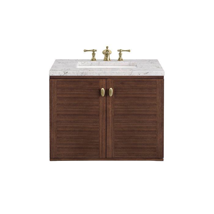 James Martin Amberly 30" Dual Mount Single Bathroom Vanity, Mid-Century Walnut