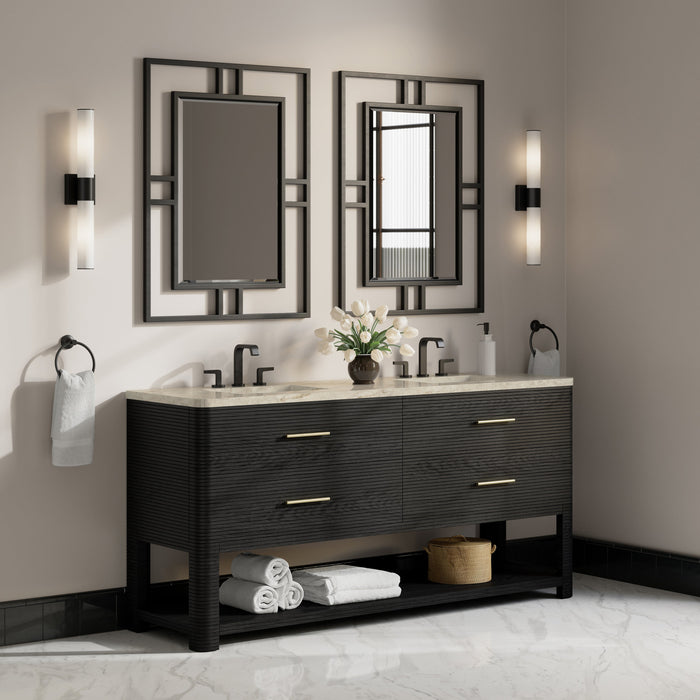 James Martin Lucian 72" Double Bathroom Vanity, Carbon Oak
