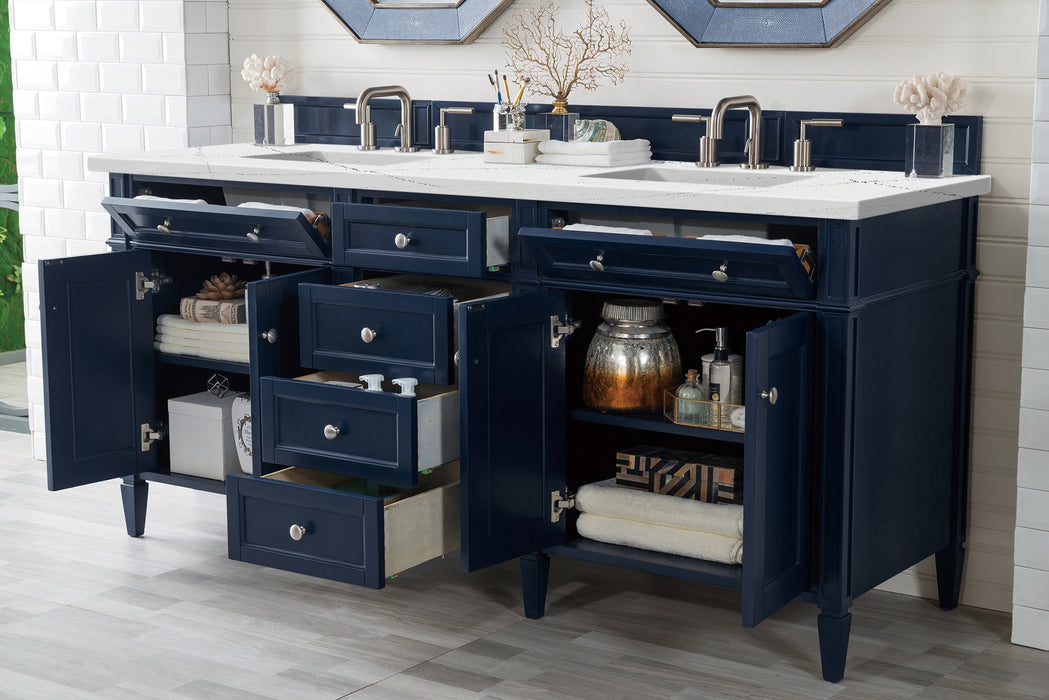 James Martin Brittany 72" Double Bathroom Vanity, Victory Blue