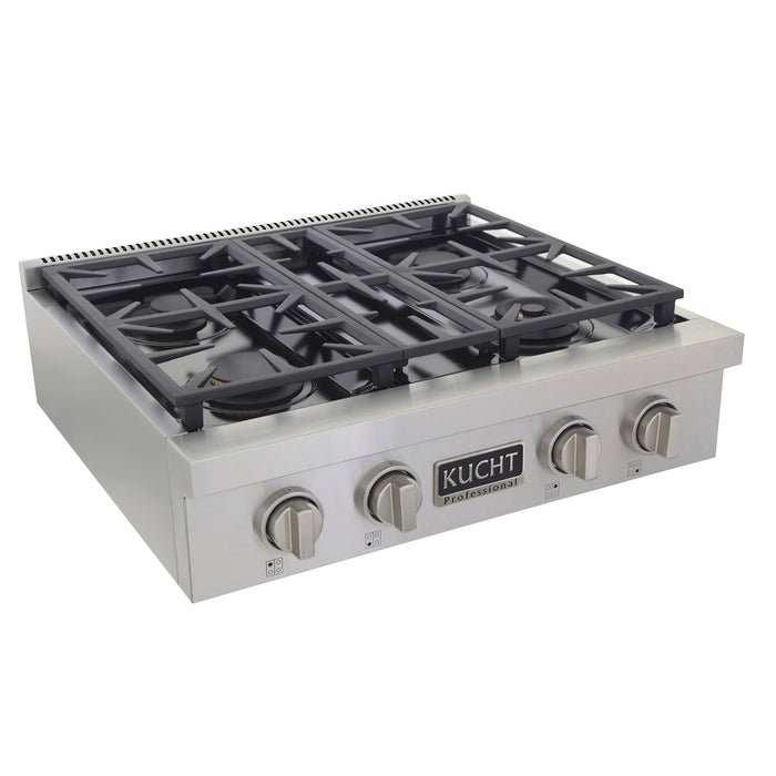Kucht 30" 4 Burners Stainless Propane Cooktop, KFX309T/LP - S - Farmhouse Kitchen and Bath
