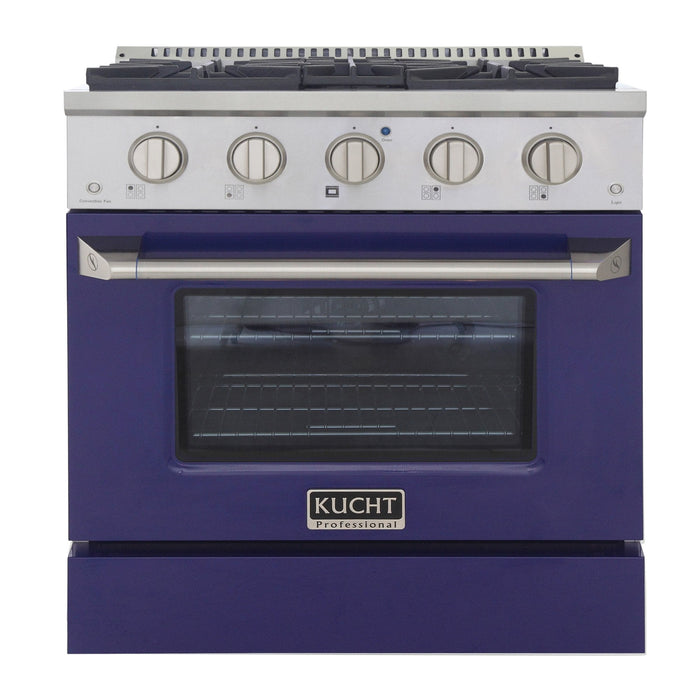 Kucht 30" Gas Range in Stainless Steel with Blue Oven Door, KNG301 - B - Farmhouse Kitchen and Bath
