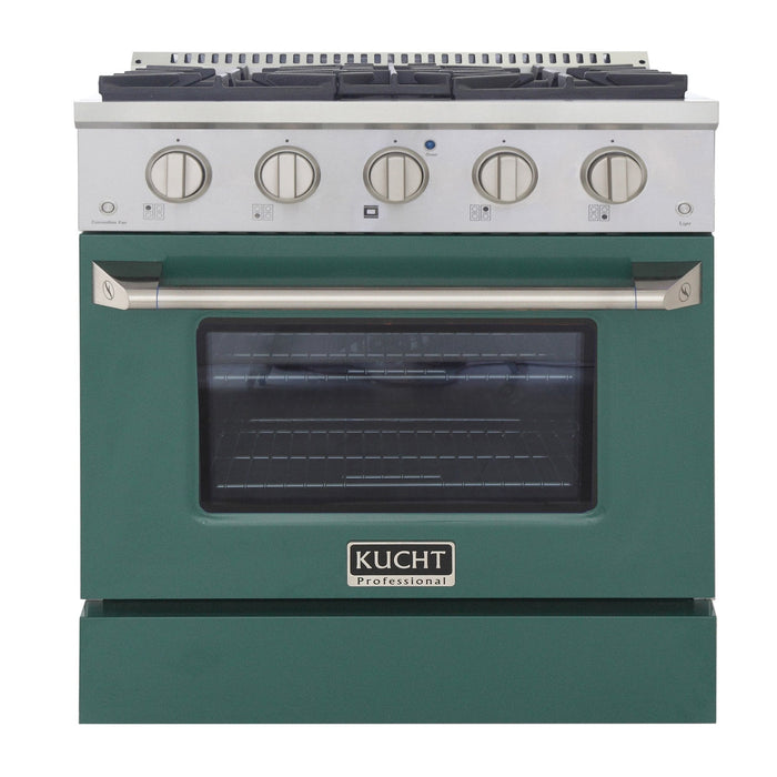 Kucht 30" Gas Range in Stainless Steel with Green Oven Door, KNG301 - G - Farmhouse Kitchen and Bath