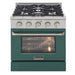Kucht 30" Gas Range in Stainless Steel with Green Oven Door, KNG301 - G - Farmhouse Kitchen and Bath