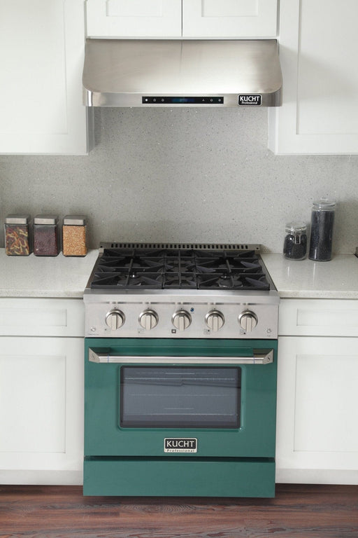 Kucht 30" Gas Range in Stainless Steel with Green Oven Door, KNG301 - G - Farmhouse Kitchen and Bath