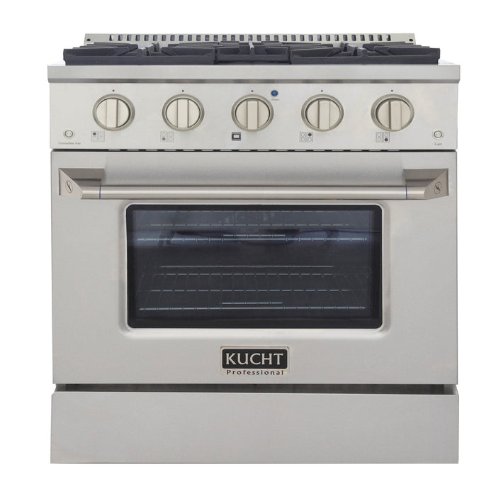 Kucht 30" Gas Range in Stainless Steel with Silver Oven Door, KNG301 - S - Farmhouse Kitchen and Bath