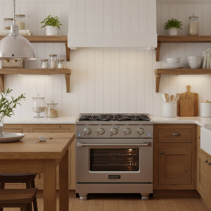 Kucht 30" Gas Range in Stainless Steel with Silver Oven Door, KNG301-S