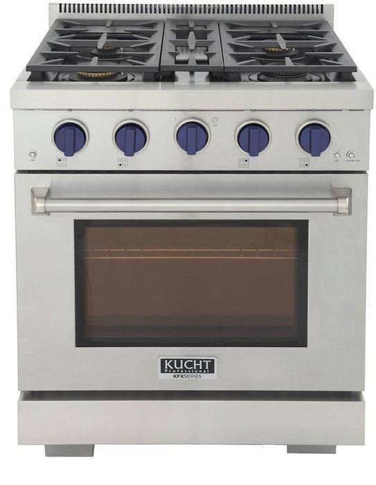KUCHT 30 Inch Natural Gas, All Gas Freestanding Range in Stainless Steel KFX300 - B - Farmhouse Kitchen and Bath