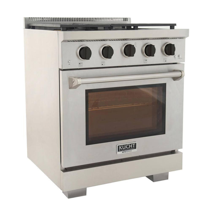 KUCHT 30 Inch Natural Gas, All Gas Freestanding Range in Stainless Steel KFX300 - K - Farmhouse Kitchen and Bath