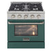 Kucht 30" Propane Range, Stainless Steel, Green Oven Door, KNG301/LP - G - Farmhouse Kitchen and Bath